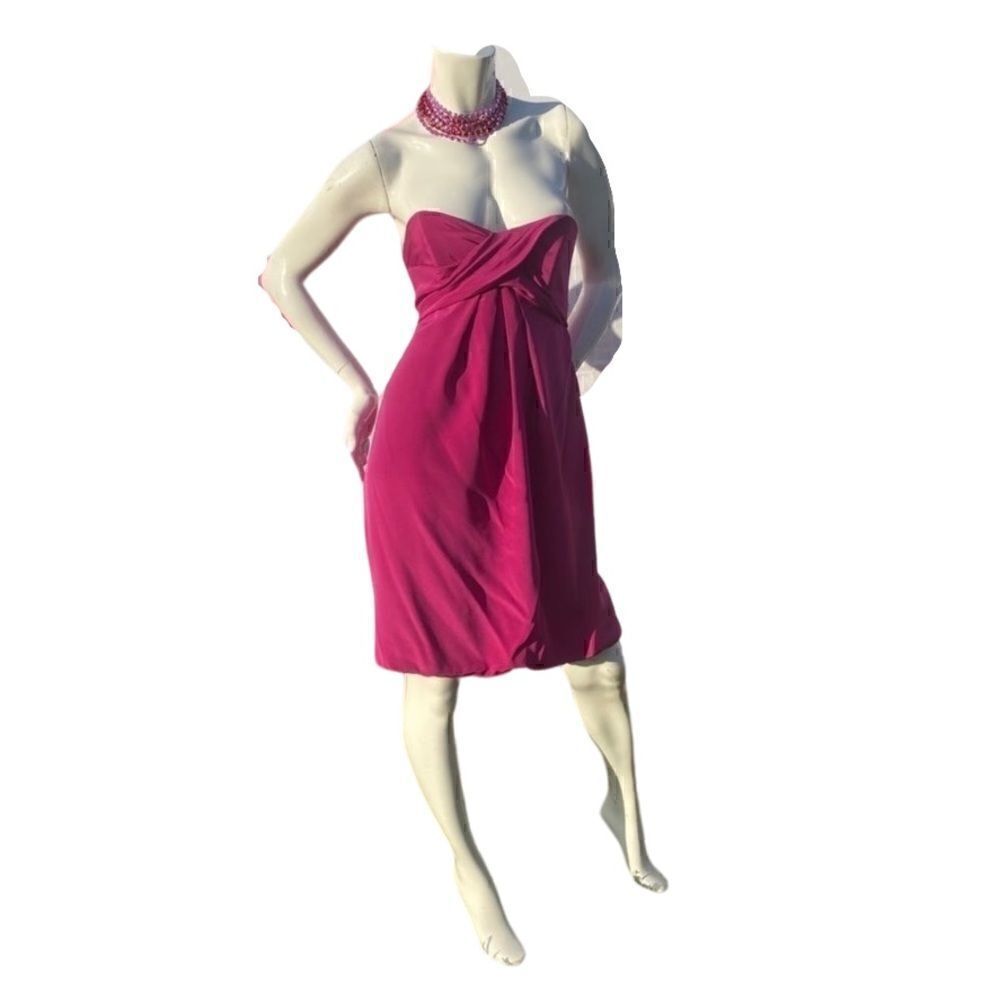 Nicole Miller Collection fuchsia tube top dress